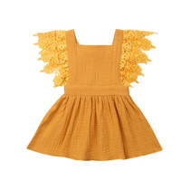 Toddler Kids Baby Girls Ruffle Cotton Linen Elegant Princess Party Dress Clothes