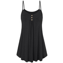 Plus Size 5XL Summer Tank Top Womens Tunic Button V Neck Tops Sleeveless Loose Casual Camis Ladies Clothes Women 2018 haut femme