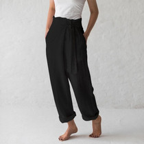 Celmia 2019 Summer Vintage Women Linen Trousers Casual High Waist Wide Leg Pants Loose Harem Pants Pantalone Palazzo Femme S-5XL