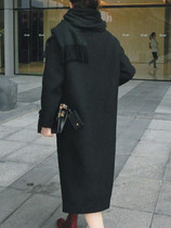 Longline Lapel Single Button Plain Pocket Woolen Coat
