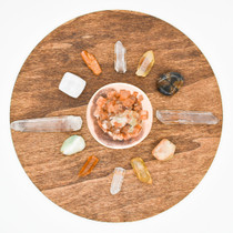 Handmade ELEMENTS Crystal Grid with Copper Plate and Crystals