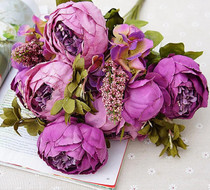 Bride Artificial Silk Peony Wedding Bouquet
