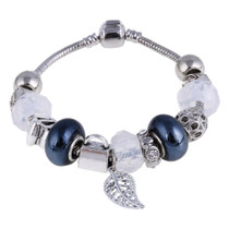 Color Crystal Charm Silver Bracelets