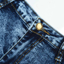 Casual Slim Skinny Mid Waist Ripped Jeans
