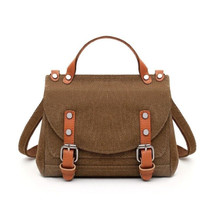 Canvas Totes Bags Women Designer Handbags Women PU Shoulder Messenger Bag Female Retro Rivet Ladies Handbags Crossbody Bag