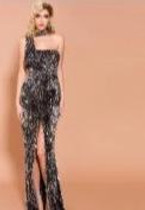 High Split One Shoulder Sleeveless Maxi Dress