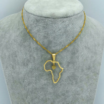 Africa Map Outline Pendant Necklace