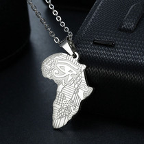 Africa Map Eye Of Horus Pendant Necklace