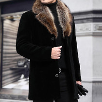 Woolen Coat Straight Lapel Button