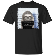 Sloth On The Naughty List And I Regret Nothing T-Shirt Bad Dog Jail Prisoner Shirt For Unisex