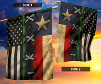 Thin Green Line Flag And Texas Flag Pride American Front Door Decor Patriot Gift For Texan
