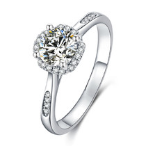 Classic Round Cut Moissanite Diamond Halo Ring