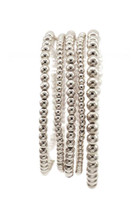 Metallic Balls Bead Stretch Multi Bracelet