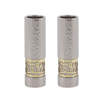 Round Candlesticks + Metal Cutout - Hammerwork
