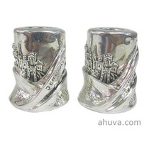 Sterling Silver Scroll Jerusalem Candlesticks