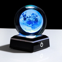 3D Moon Crystal Ball LED Base Laser Engraved Glass Globe for Home Decoration