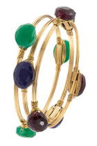 Station stone multi bangle bracelet