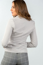 Ladies fashion grey double button down classic solid blazer