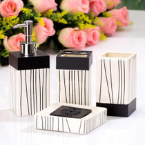 4 Pcs Ocean Style Washing Room Sets Ceramic Bathroom Accessories Sets Toothpaste Toothbrush Holder Soap Emulsion Bottle