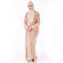 2019 Dubai Kaftan Abaya Muslim Party Abaya Women Arabic Lace Sequins Embroidery Turkey Islam Prayer Robe Muslim Clothes