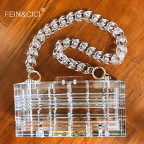 Clear acrylic clutch Purse women transparent plastic box bag Dubai girl vintage luxury evening wedding party handbag summer bag