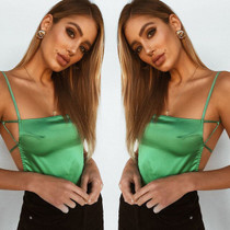 Sexy Womens Summer Solid Color Camis Tanks Crop Tops Ladies Backless Tees Bandeau Sleeveless Vest Camis Tops Clubwear