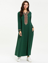 Turkey Muslim Hijab Dress Women Embroidery Abaya Kaftan Robe Jubah Elbise Islam Dubai Islamic Clothing Arab Dresses with Pockets
