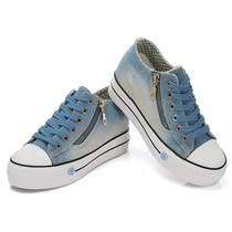 Fashion Platform Sneakers Women Casual Canvas Shoes Tenis Feminino Ladies Vulcanize Shoes Lace Up Trainers Zapatos Mujer 2019
