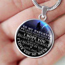 to my daughter necklace, special necklace for daughter from dad, father and daughter necklace, best birthday gift for daughter