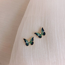 Long Sliver Butterfly Drop Earrings