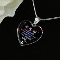 To my wife: Gift Ideas for wife, beautiful wife necklace, wife necklace, to my wife necklace, best gifts for wife, birthday gifts for wife, husband and wife necklace 766fwsn