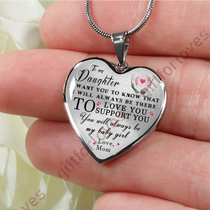 To my daughter: luxury necklace for daughter from mom, mother and daughter necklace, birthday gift for daughter,special necklace for daughter, amazing necklace for daughter, mom and daughter necklace