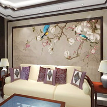3D Flowers Birds Mural wallpaper