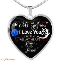To My Girlfriend Luxury Necklace:  Best Gift For Girlfriend Romantic Necklace, Birthday Gifts For Girlfriend  'I Love You, Forever And Forever 348GFS