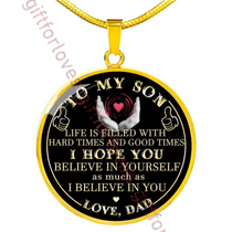 To my son necklace, special birthday gift for son from dad, father and son necklace, best son gift 457sdg