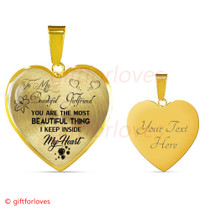 To My Girlfriend Luxury Necklace: Necklace For Girlfriend, Valentine Gift For Girlfriend 'You Are The Most Beautiful Thing I Keep Inside My Heart' 494GFSo