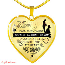 To My Granddaughter Luxury Necklace: Grandchildren And Grandparents Necklace, Birthday Gifts For Granddaughter ' Love, Grandpa'330gdaso