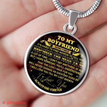 To My Boyfriend Luxury Necklace: Necklace For Boyfriend, "Sometimes It's Hard To Find Words To Tell You How Much You Mean To Me. A Lot Of Time, I Don't Say Anything At All."558BG