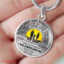 To My Son Luxury Necklace: Idea Gift For Him, Best Gift For Son, "I will always love you proud you are mine410SO