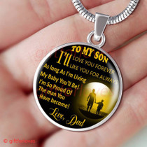 To My Son Luxury Necklace: Idea Gift For Him, Best Gift For Son, Birthday Gift For Teen Son "I Will Love You Forever, I Will Like You For Always"404SG