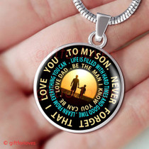 To My Son Luxury Necklace: Idea Gift For Him, Best Gift For Son, Mom And Son Necklace "Never Forget That I Love You"515SG
