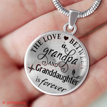 To My Granddaughter Luxury Necklace: Grandchildren And Grandparents Necklace, Birthday Gifts For Granddaughter, Amazing Granddaughter Necklace, "The Love A Between Grandpa And Granddaughter Is Forever"432GDAO