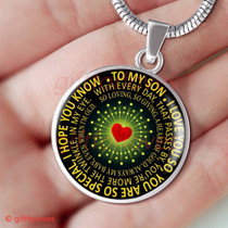 To My Son Luxury Necklace: I Love You So, You Are So Special, I Hope You Know With Every Day, That Passes By, You're More The Twinkle, In My Eye. So Loving, So Giving, A Heart Of Gold, Always My Baby, Even When I'm Old.395SG