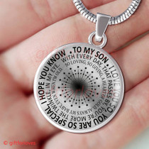 To My Son Luxury Necklace: I Love You So, You Are So Special, I Hope You Know With Every Day, That Passes By, You're More The Twinkle, In My Eye. So Loving, So Giving, A Heart Of Gold, Always My Baby, Even When I'm Old.395SO
