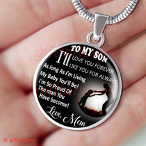 To My Son Luxury Necklace: Idea Gift For Him, Best Gift For Son From Mom, Son And Mom Necklace "I Will Love You Forever, I Will Like You For Always"394SS