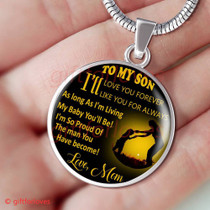 To My Son Luxury Necklace: Idea Gift For Him, Best Gift For Son From Mom, Son And Mom Necklace "I Will Love You Forever, I Will Like You For Always"393SG
