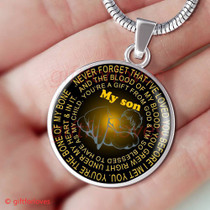 To My Son Luxury Necklace: Idea Gift For Him, Best Gift For Son, Birthday Gift For Teen Son, "Never Forget That I Love You" 383SG