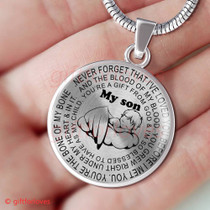 To My Son Luxury Necklace: Idea Gift For Him, Best Gift For Son, Birthday Gift For Teen Son, "Never Forget That I Love You" 383SO