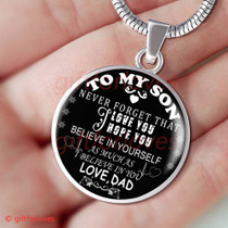 To My Son Luxury Necklace: Idea Gift For Son On Birthday " Never Forget That I Love You"203SS