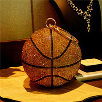 Luxury Diamond Clutch Bag for Women Basketball  Football Shape Wedding Party Purse and Handbag Gold Silver Evening Bag